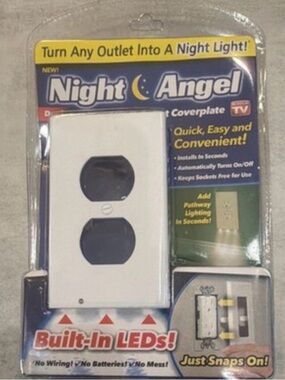 Night Angel Night Light Outlet Coverplate - White